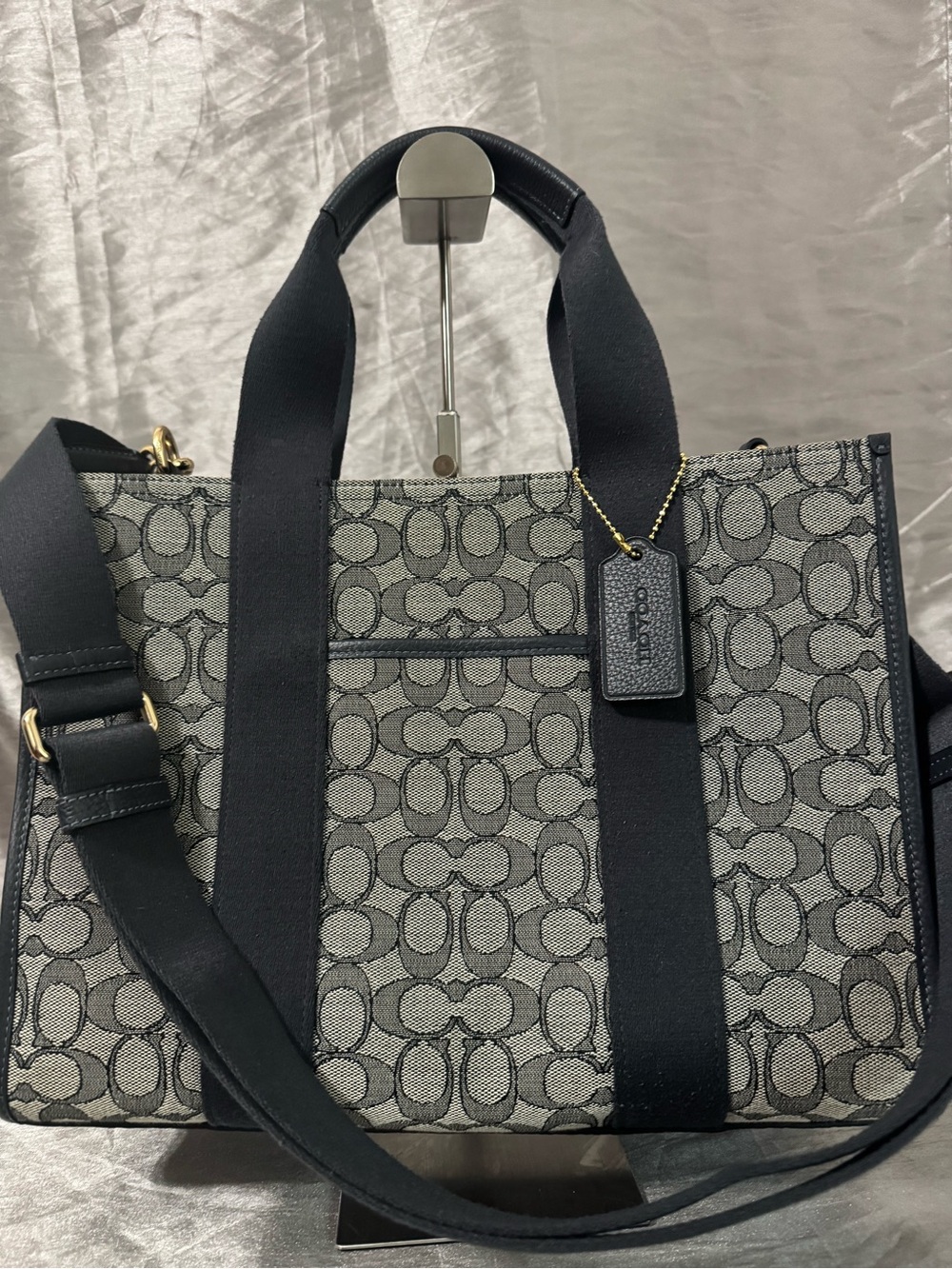 Coach Smith Tote Signature Jacquard Midnight Navy